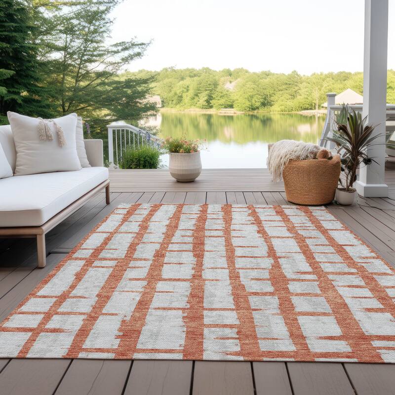Machine Washable Indoor/ Outdoor Chantille Contemporary Rug - Coral - 2'6" x 3'10"