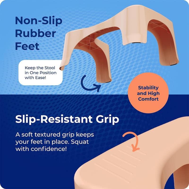 Squatty Potty Simple Bathroom Toilet Stool, Peach 7 Inch Ergonomic Stool - Posture-Enhancing Bathroom Footrest - Peach Fuzz