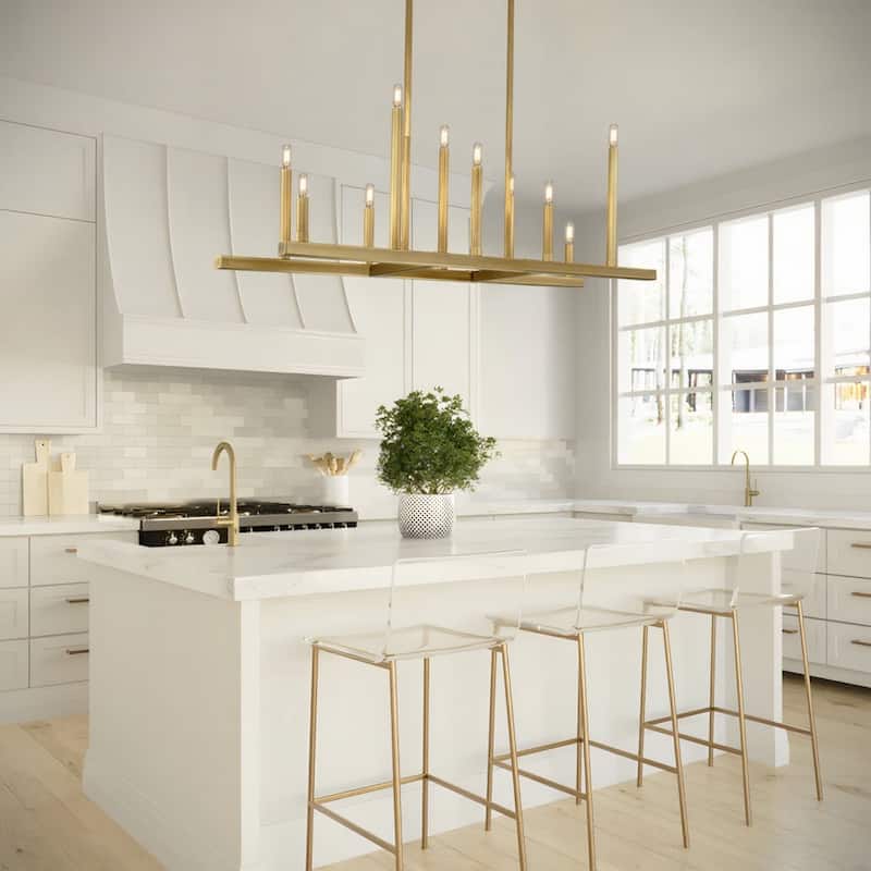 10 - Light Dimmable Modern Linear Kitchen Island Chandelier - 48.2 in