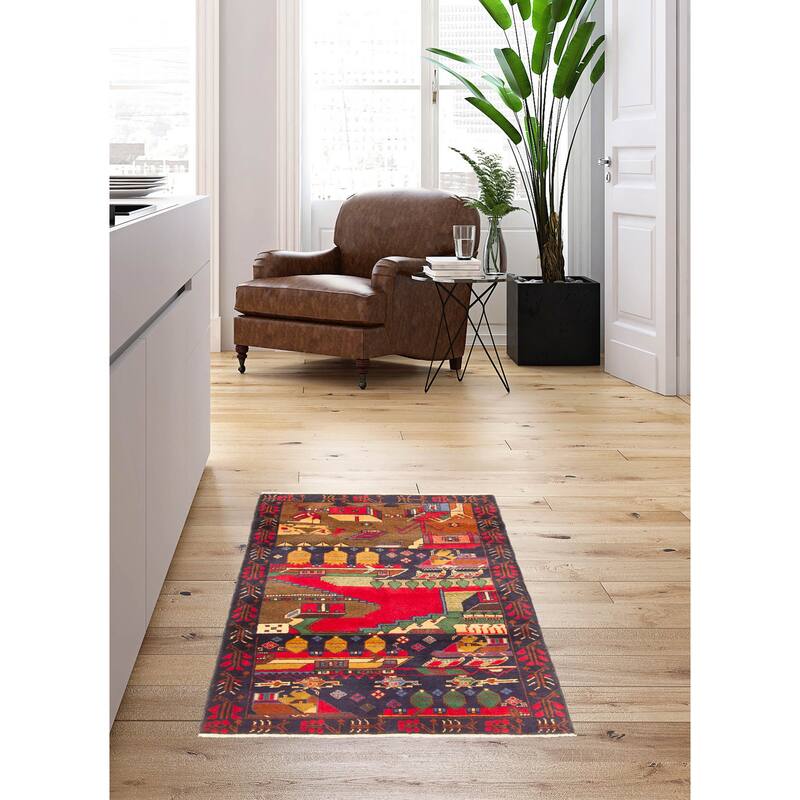 ECARPETGALLERY Hand-knotted Teimani Dark Navy Wool Rug - 3'4 x 5'5