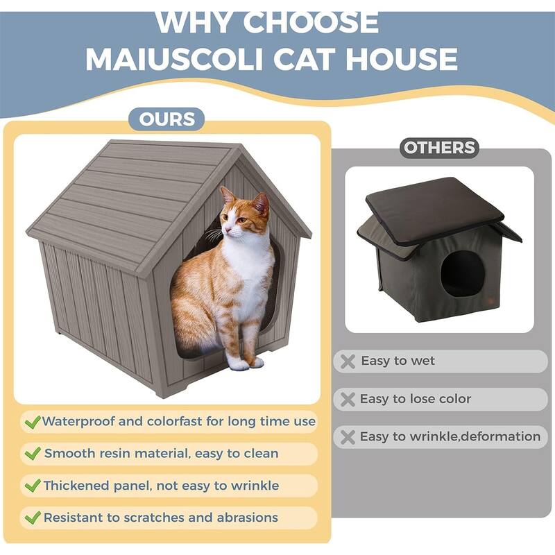 Cozy Log Cabin Cat House Light Coffee