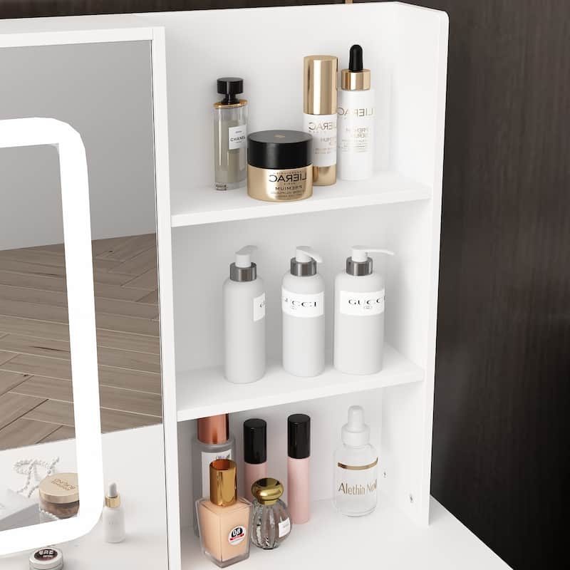 Makeup Vanity Set with 3 model Light & Stool
