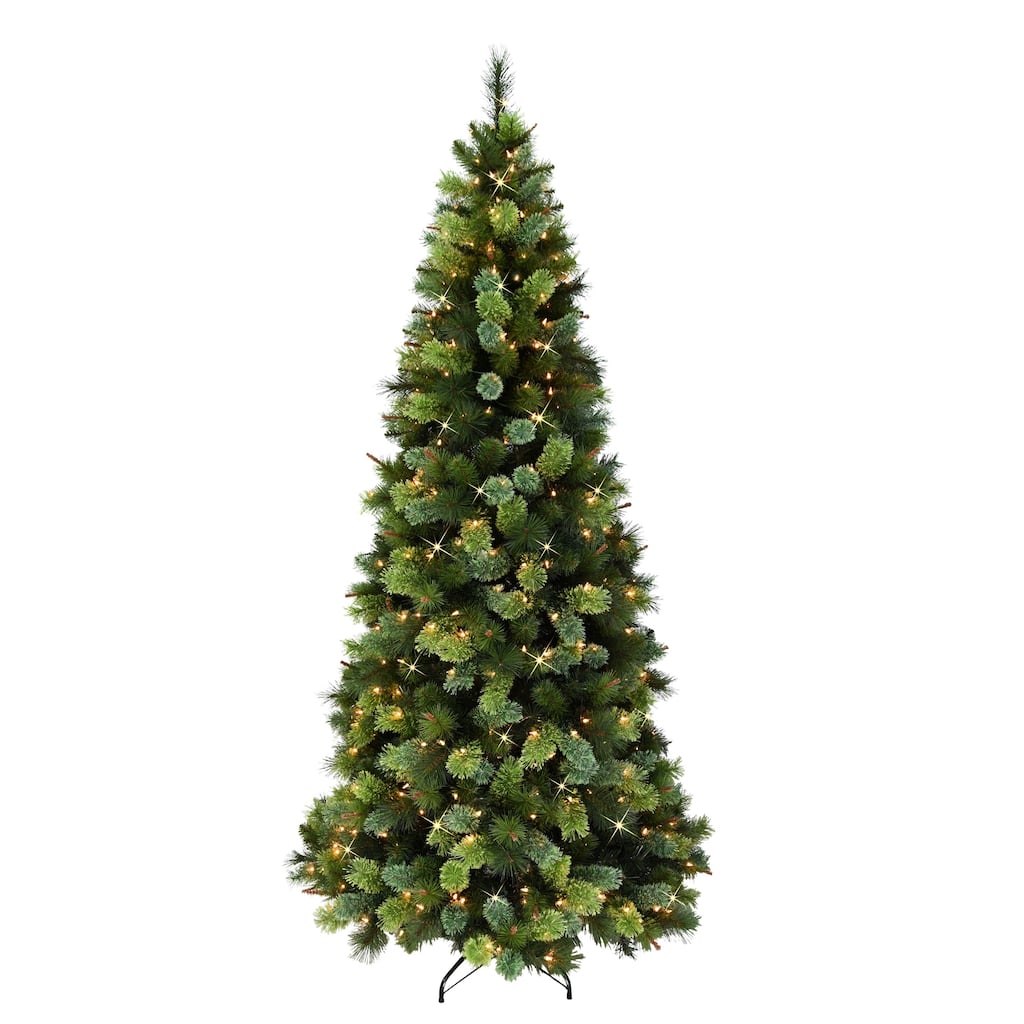 Puleo International 6.5 ft. Pre-Lit Slim Portland Artificial Fir Tree