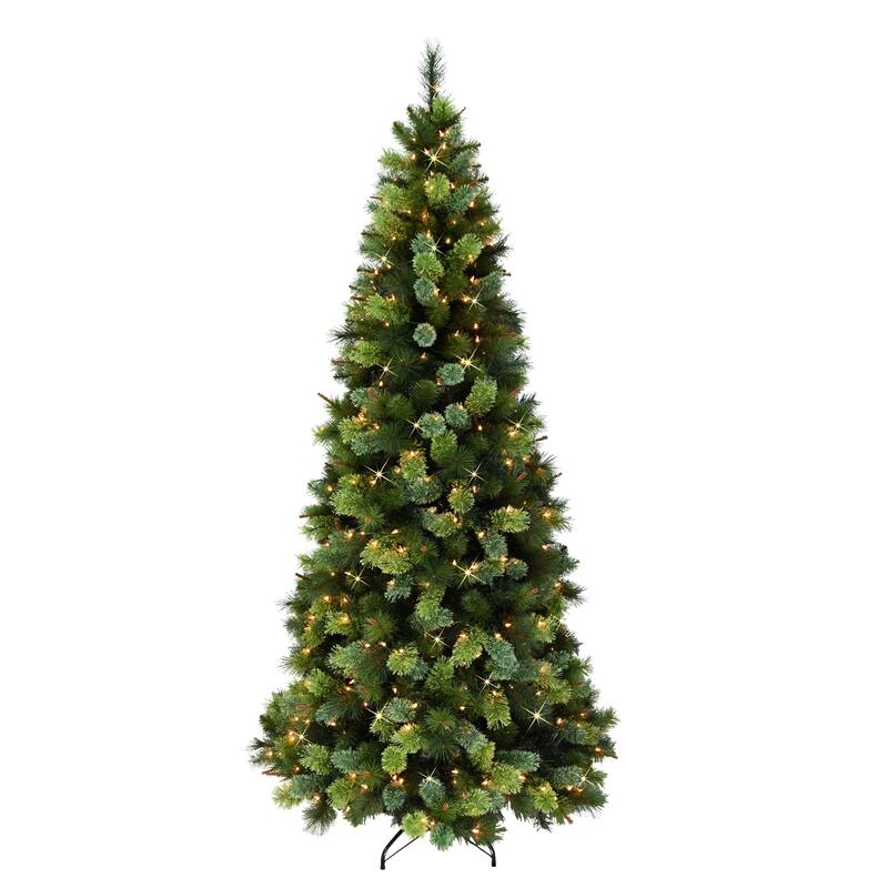 Puleo International 6.5 ft. Pre-Lit Slim Portland Artificial Fir Tree - Green