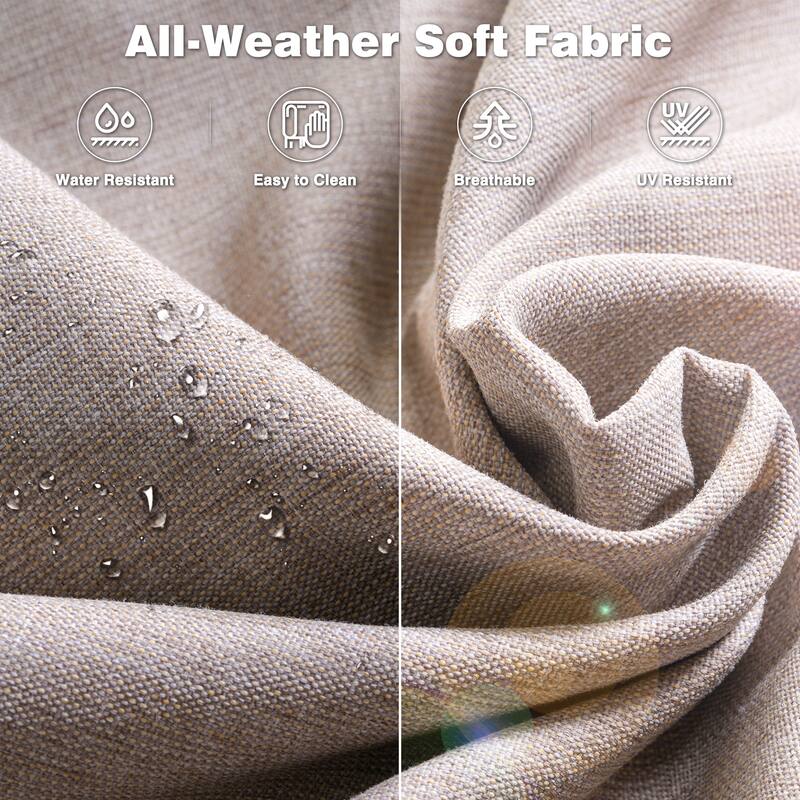 OVIOS 9-piece Patio Wicker Swivel Rocking Chair Set With Fire Pit