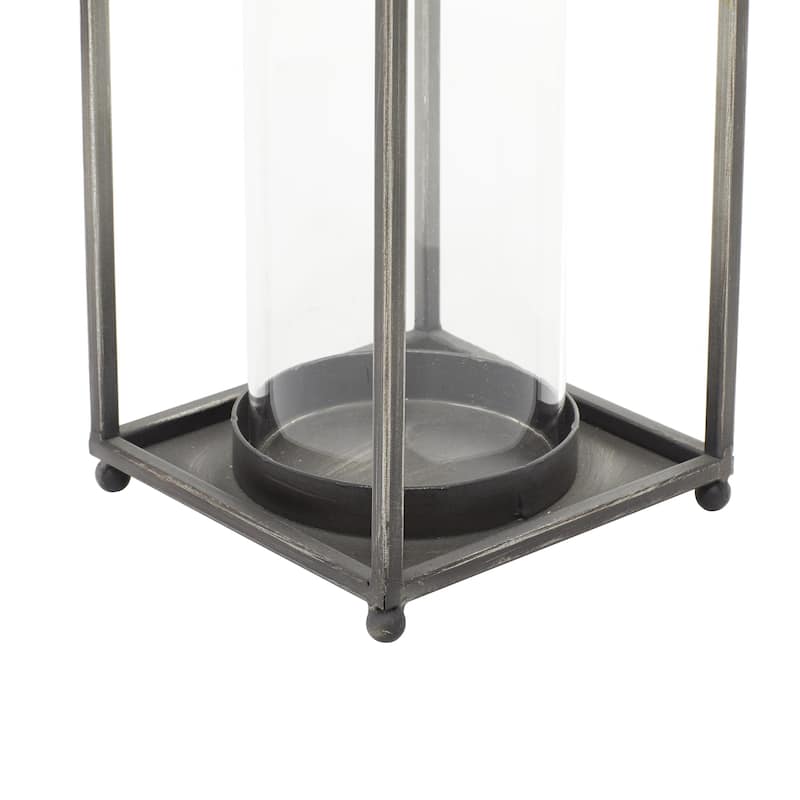 Metal Decorative Candle Lantern - Black - Roche River Decor