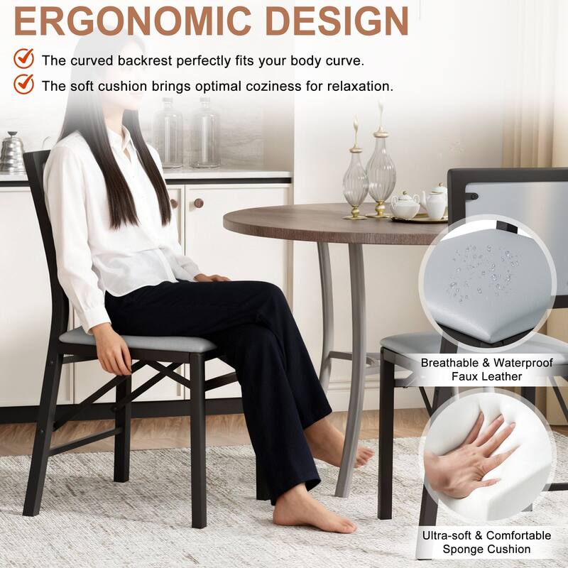 VECELO Folding Dining Chairs Set of 2/4/6 with Cushion Parson Classic Upholstered Folding Chairs Modern 33" Parson Chairs