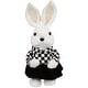 preview thumbnail 1 of 4, Girl Easter Rabbit Figurine in Checkered Dress -10"