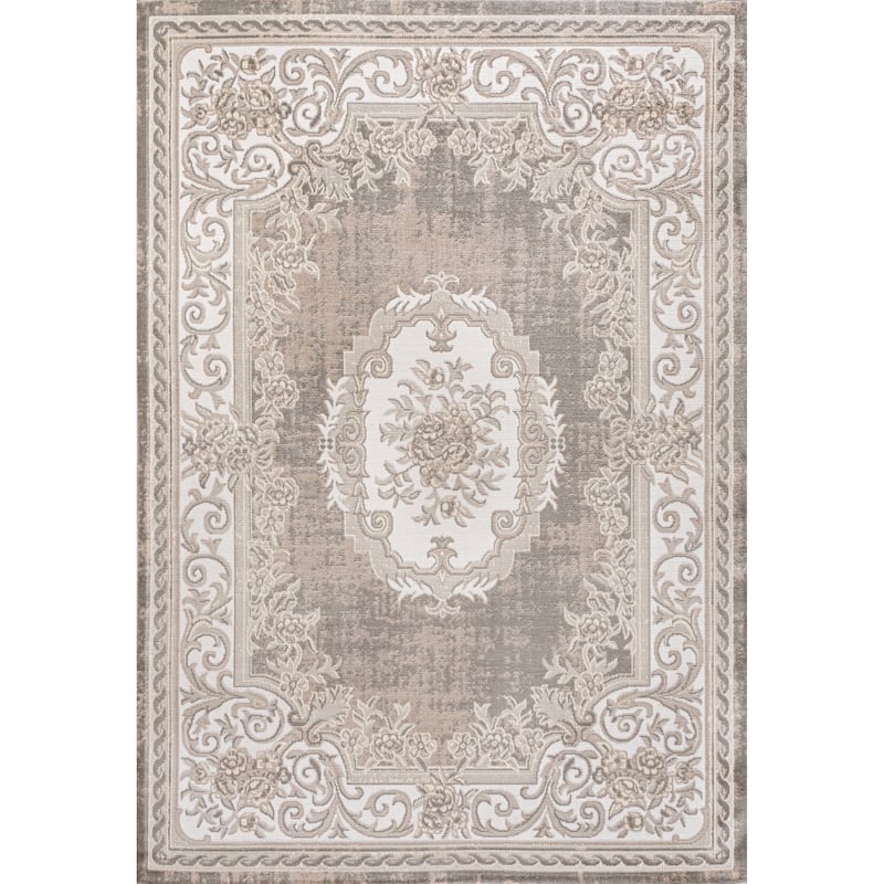 JONATHAN Y Amir Cottage Medallion Area Rug - 5 X 8 - Gray/Ivory