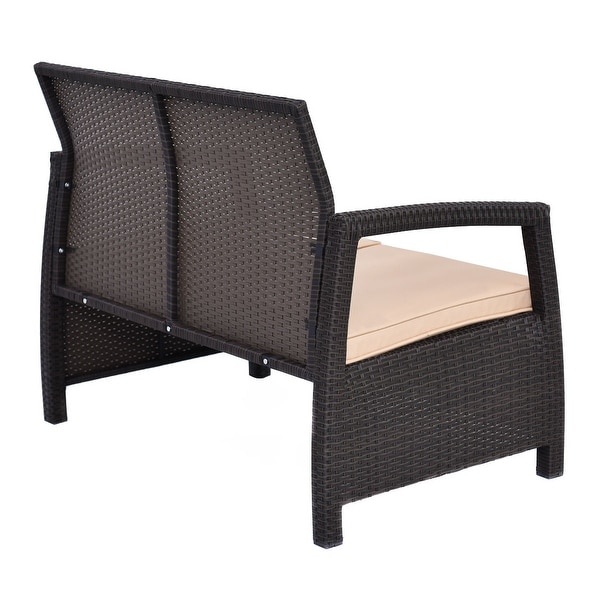 Patio Lawn Garden Loveseats Outdoor Patio Couch Rattan Loveseat Wicker Bench With Cushion