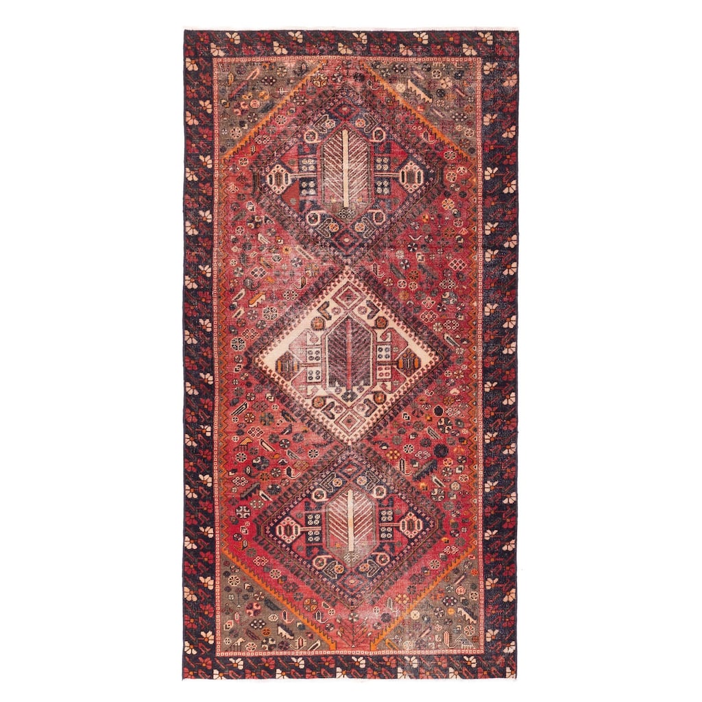 ECARPETGALLERY Hand-knotted Antalya Vintage Red Wool Rug - 4'10 x 9'5
