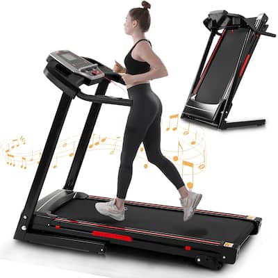 Home Folding Treadmills, 3.5HP Portable Treadmills w/Incline &12 Preset Programs, Electric Treadmill for Running Walking Jogging