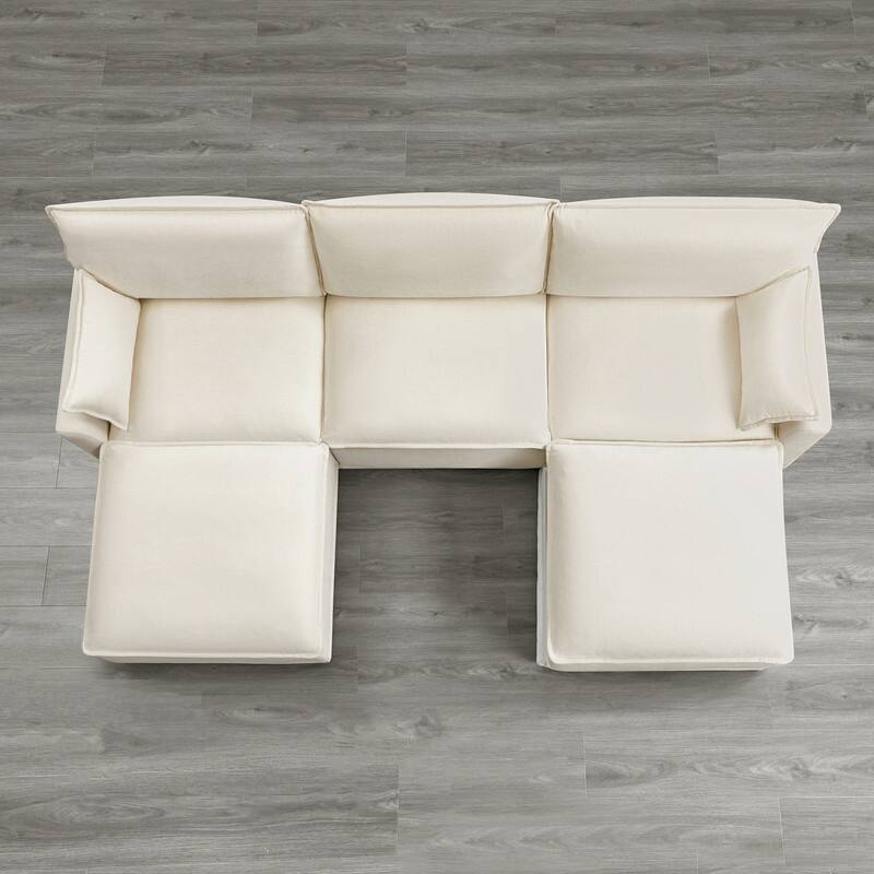 Spruce & Spring Modular Couch Oversized Sectional Sofa for Living Room