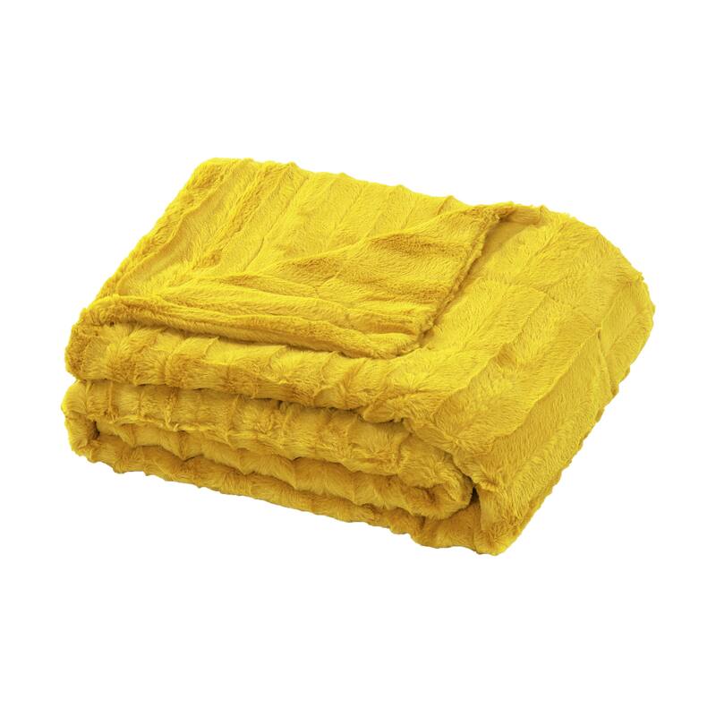 Oversized Derby Double Sided Fauxfur Throw