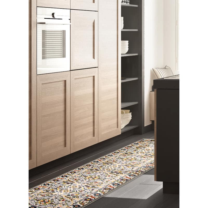 ECARPETGALLERY Hand-knotted Serapi Heritage Light Grey Wool Rug - 2'5 x 10'1
