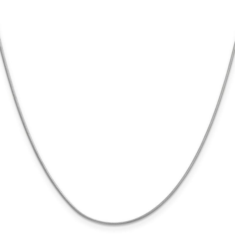 Curata 14k White Gold Solid Polished .90mm Round Snake Chain Bracelet 7 Inch