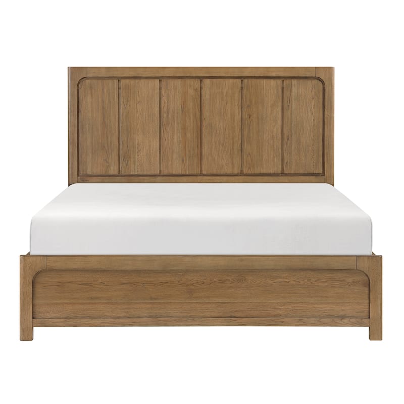 Modern Bedroom 3pc Set Storage Bed Chest Nightstand Light Brown Finish