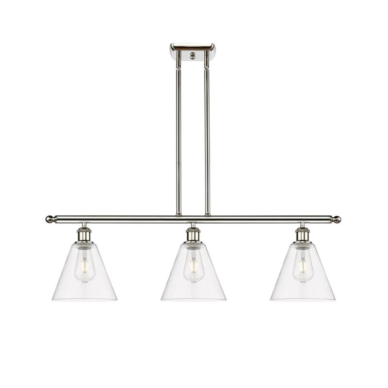 Innovations Lighting 516-3I-11-36 Berkshire Linear Berkshire 3 Light - Polished Nickel / Clear