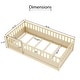 preview thumbnail 22 of 35, Twin Size Pine Wood Floor Bed with Full-length Guardrail and Door for Kids, Adults
