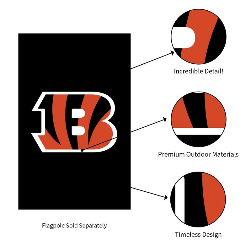 Applique Flag, House Size, Cincinnati Bengals