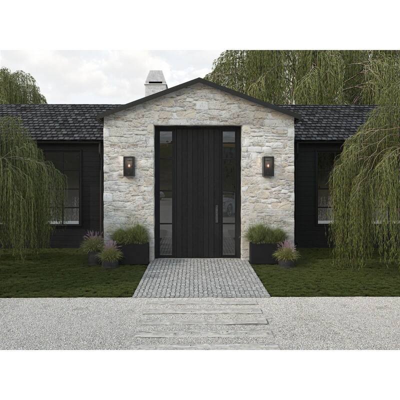 Stature Collection 1-Light Oil Rubbed Bronze Clear Glass Transitional Outdoor Small Wall Lantern Light