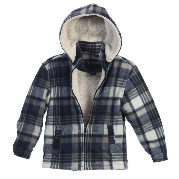 sherpa lined hooded flannel jacket