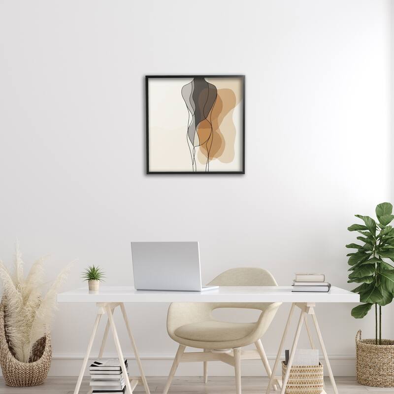 Stupell Earthy Neutrals Pattern Framed Giclee Art Design By LSR Creative Studio