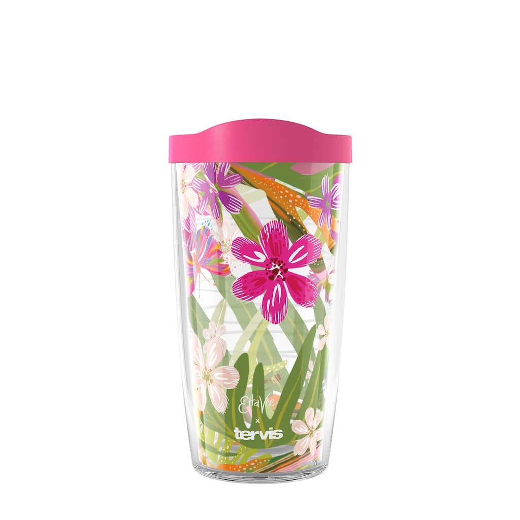 Tervis Etta Vee Garden Glory Made in USA Double Walled Insulated Travel Tumbler, Classic