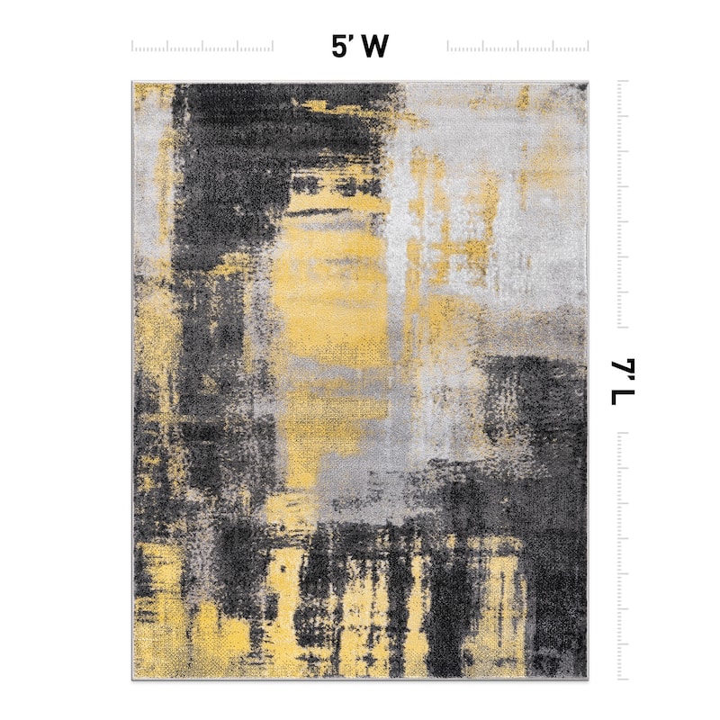 Modern Watercolor Abstract Design Area Rug