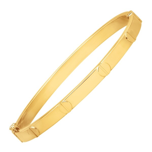 Just Gold Screw Motif Bangle Bracelet in 14K Gold - Yellow