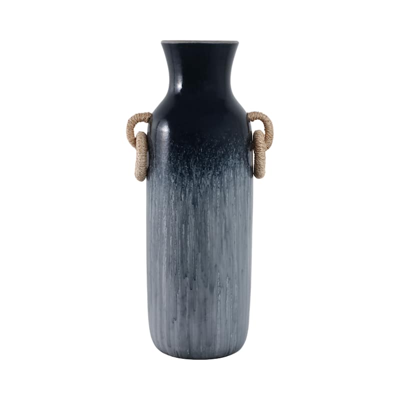 Pottery Jute Decorative Vase Rustic Wrapped Handles Clay Design