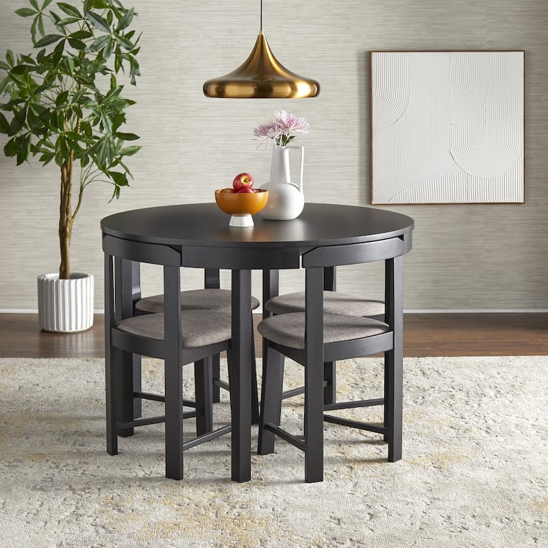 Harrisburg Tobey 5-piece Compact Round Dining Set - Black