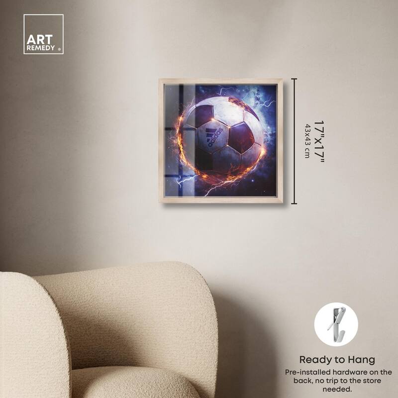 Electrify Soccer Ball Shadowbox by Art Remedy