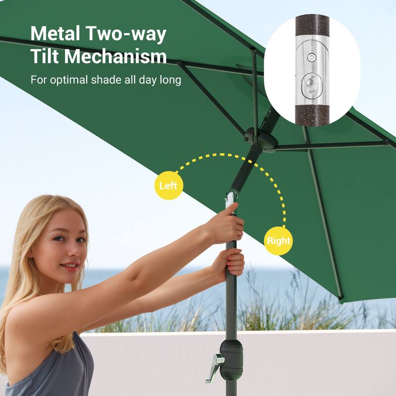 BONOSUKI 6.5x6.5Ft Patio Market Umbrella Weather-Resistant Frame