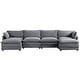 preview thumbnail 141 of 150, Corduroy Sectional Sofa with Removable Ottomans & Ultra-soft Cushions for Living Room & Bedroom 4 Seats with 2 Ottomans - Dark Gray