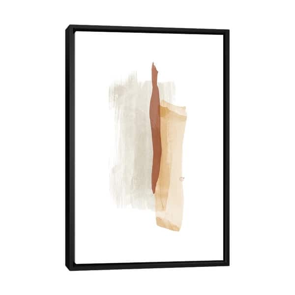 slide 2 of 12, iCanvas "Brush Strokes V Warm Colors" by Nouveau Prints Framed Canvas Print Black - 40x26