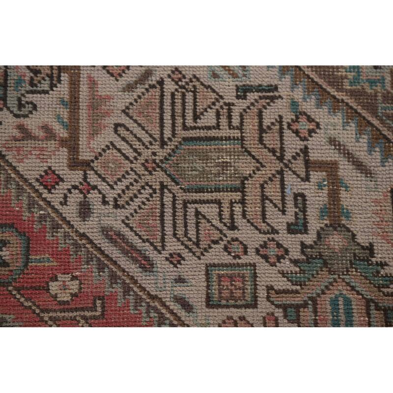 Hand Knotted Oriental 100% Wool Carpet Traditional Medallion Pink Tabriz Area Rug - 12' 9'' X 9' 2''