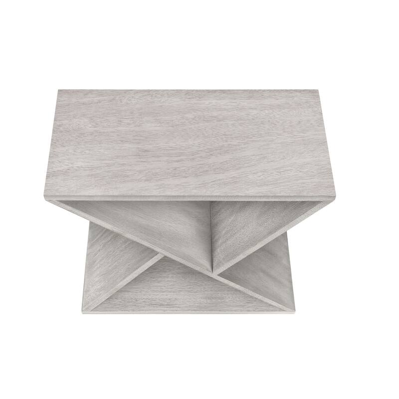 Contemporary Accent Table, Narrow Side/End Table for Living Room, Small Nightstand for Bedroom, 24" L x 11.75" W x 24.25" H - Grey Wash
