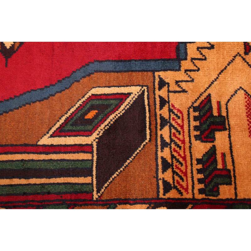 ECARPETGALLERY Hand-knotted Teimani Red Wool Rug - 3'7 x 6'6