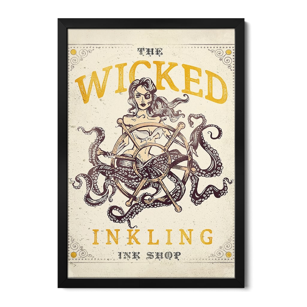 Wicked Inkling Octopus Lady Premium Framed Poster by The Whiskey Ginger