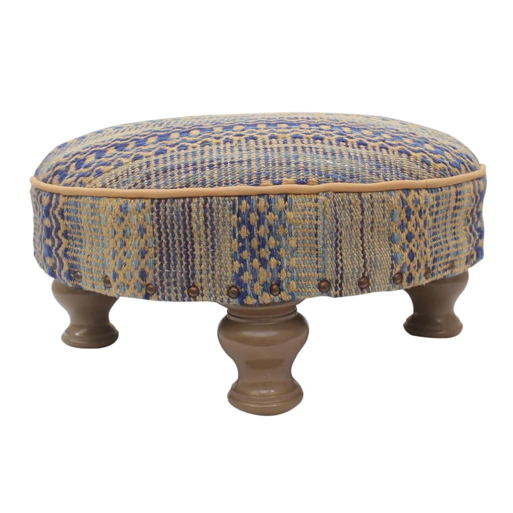 Boho Chic Banks Kilim upholstered Handmade Cocktail Ottoman