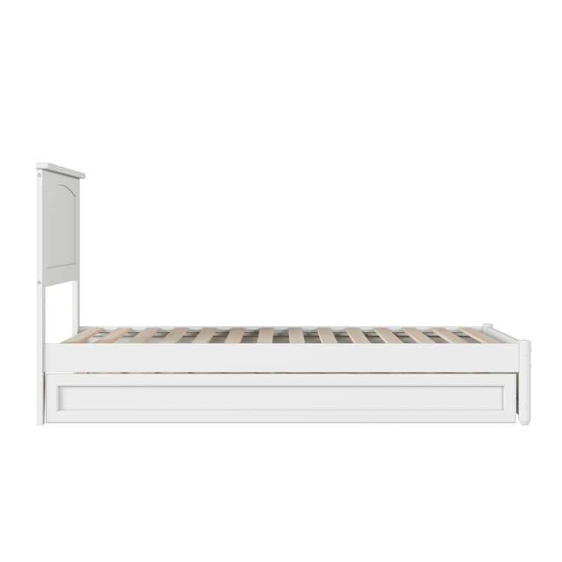 Malta Platform Bed with Panel Footboard and Twin Trundle