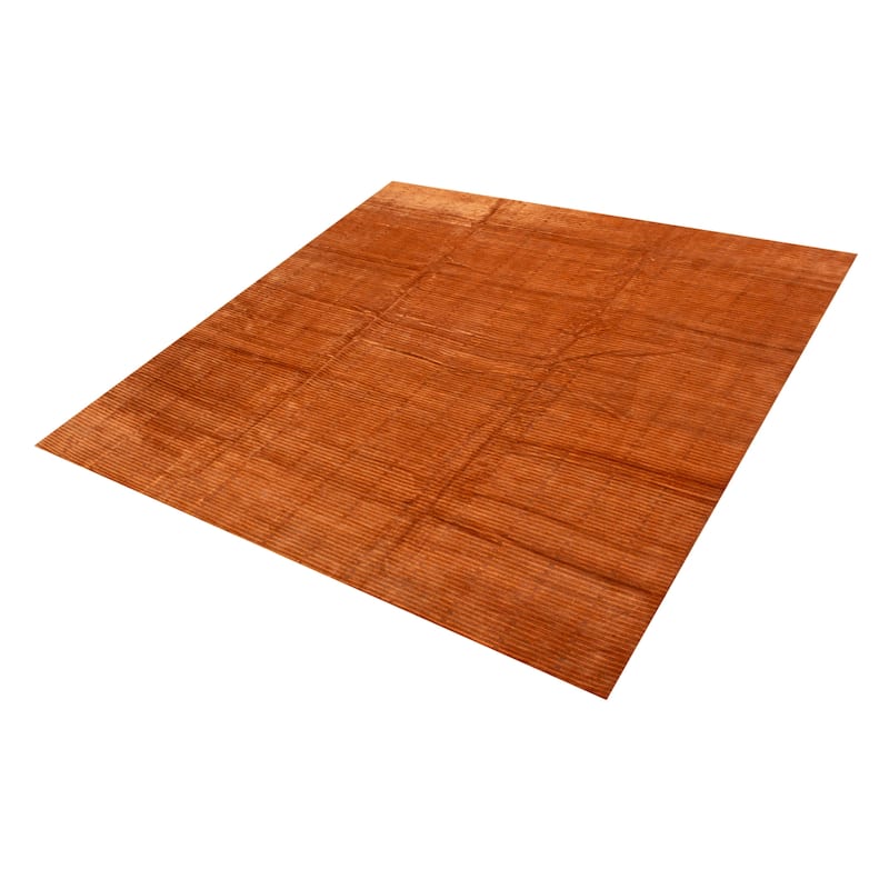ECARPETGALLERY Hand-knotted Opulence Orange Silk, Wool Rug - 11'6 x 11'4