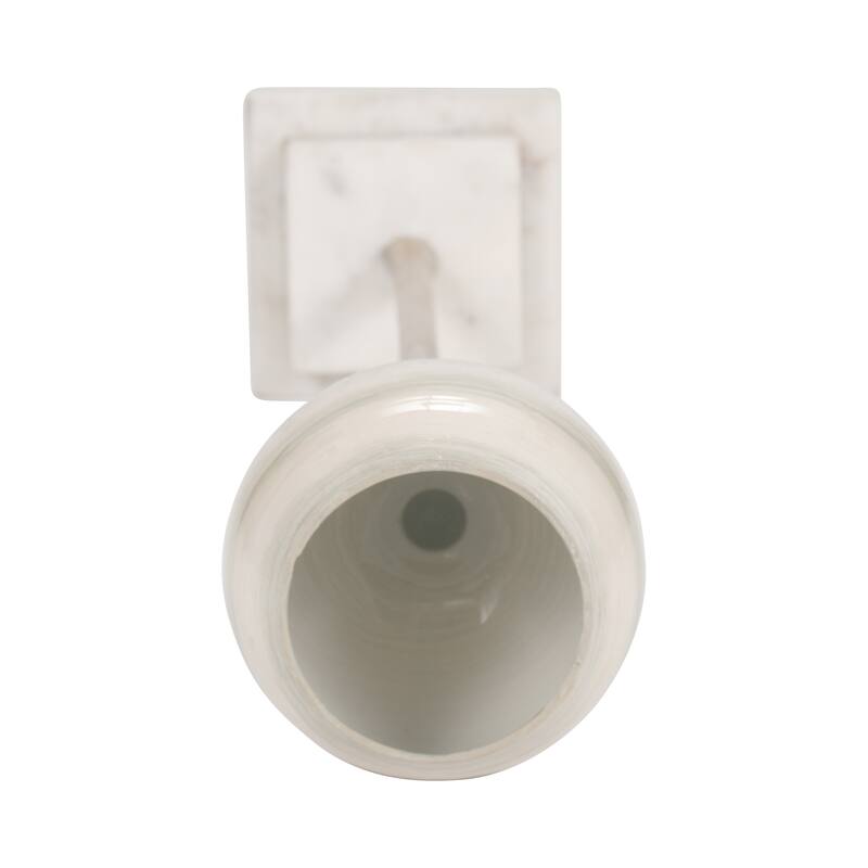 Glass Votive Candle Holder on Marble Stand - Silver