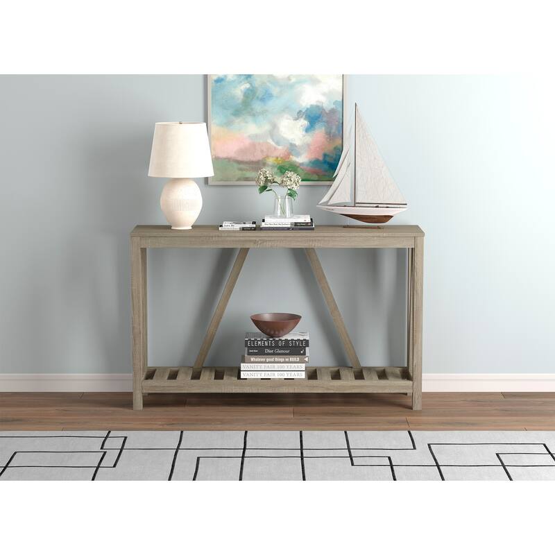 Entryway Table/Console Table-52"Long/Dark Taupe with 1 Shelf - 52" x 13.8" x 32 "