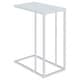 preview thumbnail 1 of 1, Stella Glass Top C-Shaped Sofa Side Table Chrome
