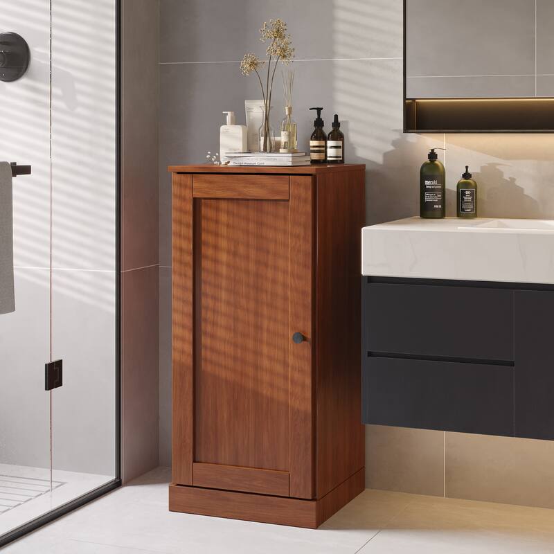 Palace Imports 100% Solid Wood 16.5" Bathroom Storage Cabinet with Shaker Door and Adjustable Shelves - Mocha