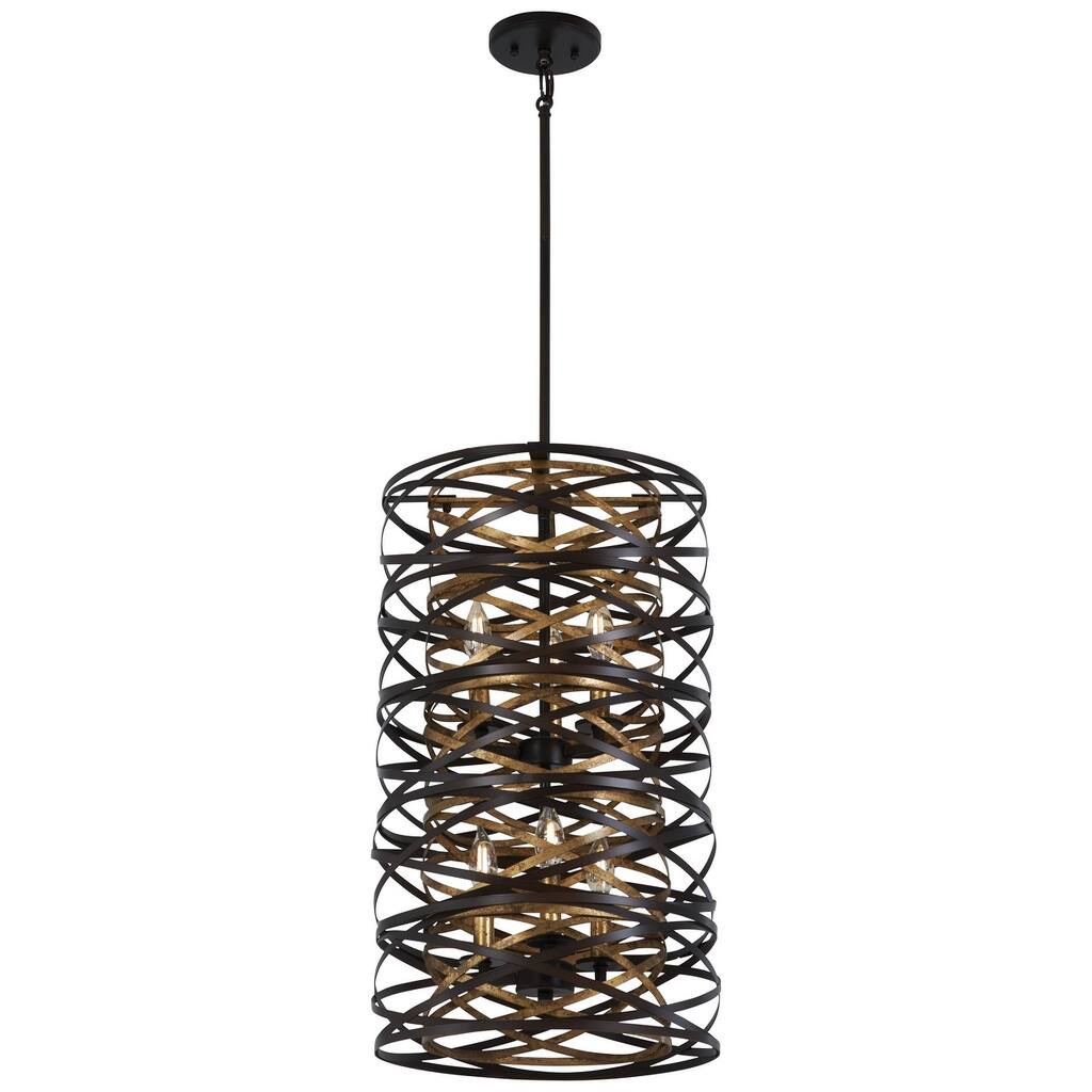 Minka Lavery Vortic Flow Dark Bronze 6 Light Pendant