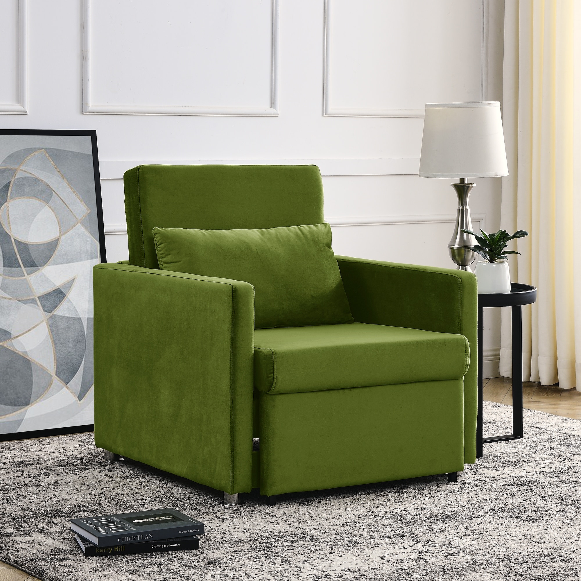 Green velvet recliner chair best sale