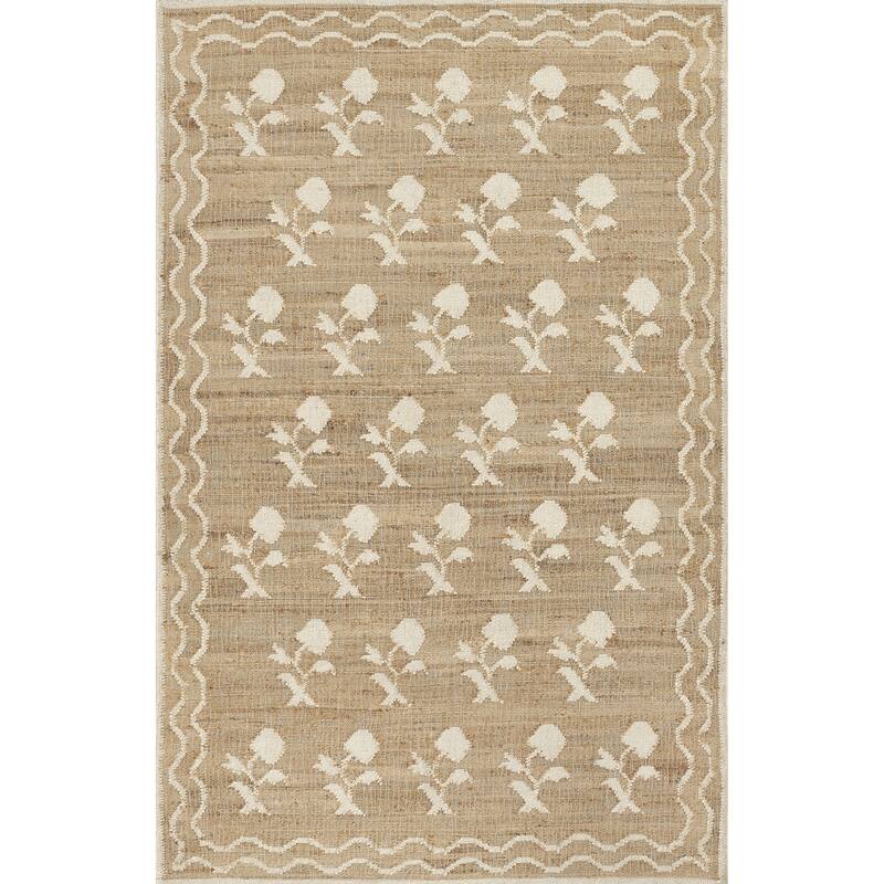 Erin Gates by Momeni Orchard Leaning Flower Hand Woven Wool and Jute Area Rug - Ivory - 9' X 12'